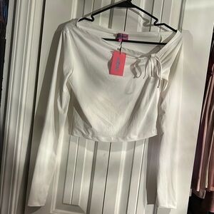 Edikted White Long Sleeve Top
